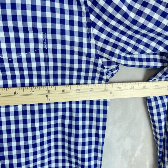 Bowery & Broome Mens Large Blue Check Cotton Shirt Outdoor Cabincore Gorpcore - Picture 7 of 10